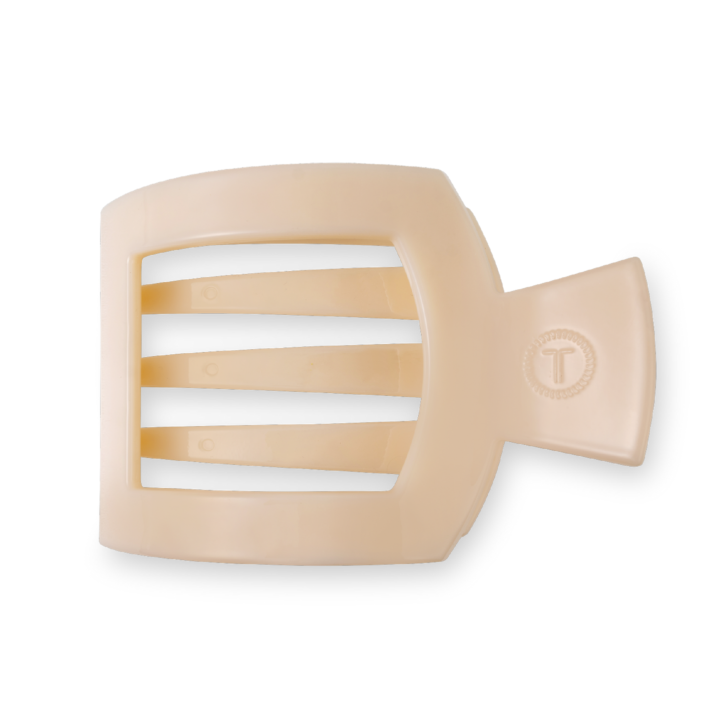 TELETIES - Almond Beige Large Flat Square Clip