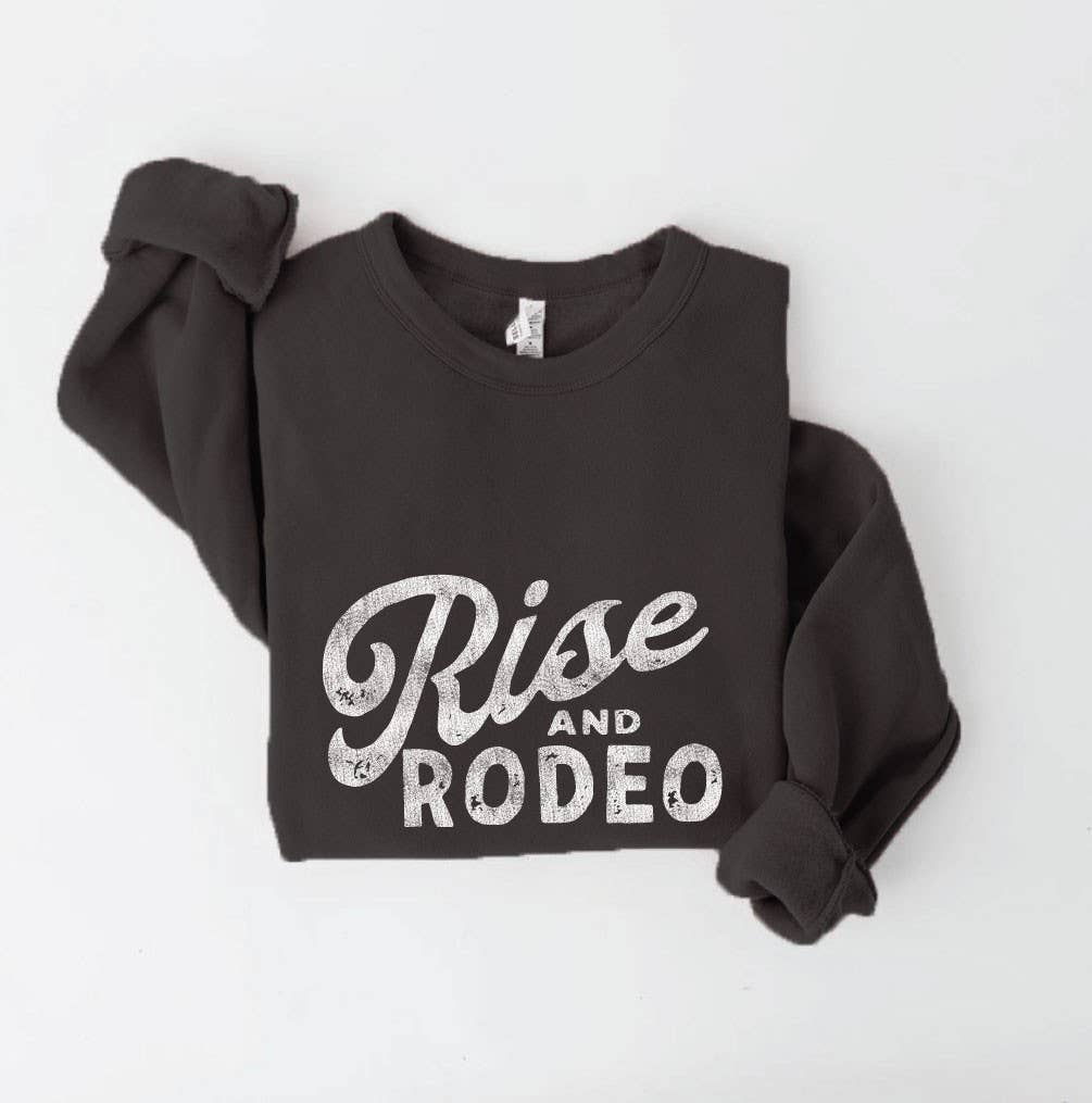 RISE AND RODEO Graphic Sweatshirt: XL / VINTAGE WHITE LONG SLEEVE