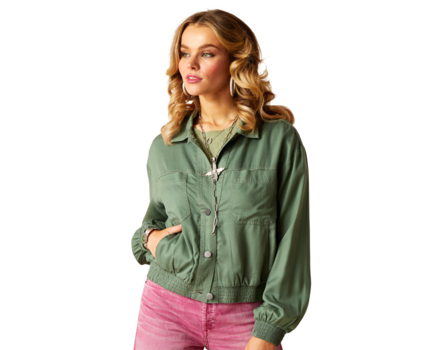 ARIAT WOMENS EDGERTON JACKET IN DUCK GREEN74.95