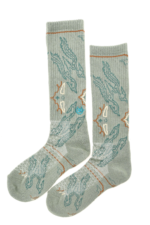 Lucky Chuck - Fringe Tucumcari Gray Performance Socks