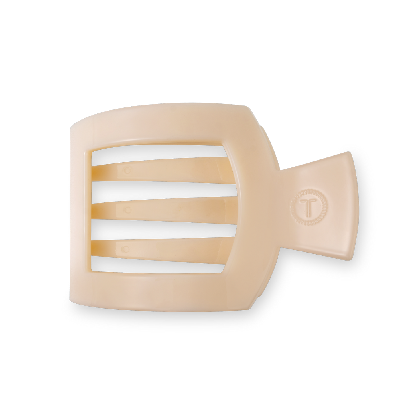 TELETIES - Almond Beige Medium Flat Square Clip