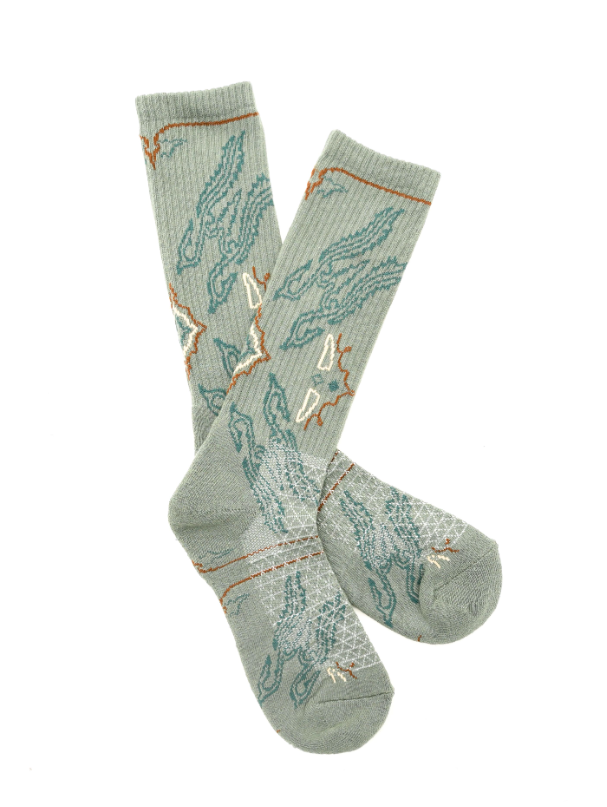 Lucky Chuck - Fringe Tucumcari Gray Performance Socks