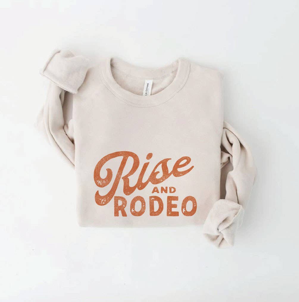 RISE AND RODEO Graphic Sweatshirt: XL / VINTAGE WHITE LONG SLEEVE