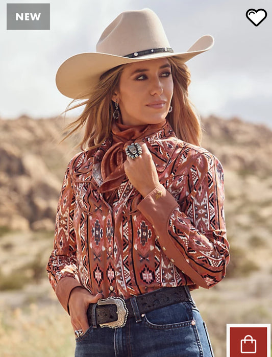 WRANGLER LAINEY WILSON CHESTNUT CHECOTAH SHIRT