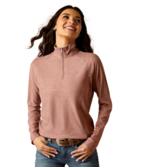 ARIAT WOMENS LAGUNA 2.0 1/4 ZIP LONG SLEEVE TOP