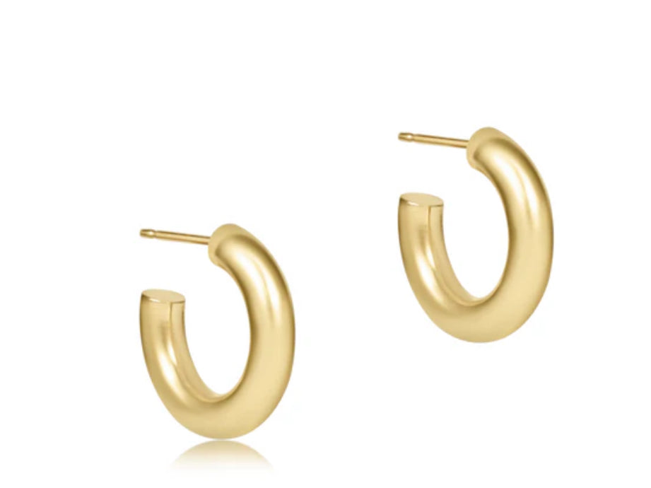 E NEWTON ROUND GOLD 0.5” POST HOOP- 4 MM- SMOOTH EARRINGS