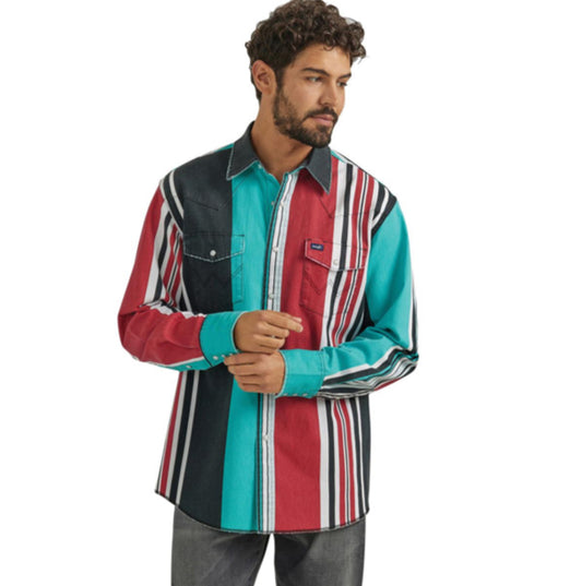 WRANGLER VINTAGE LONG SLEEVESHIRT IN MULTI STRIPE