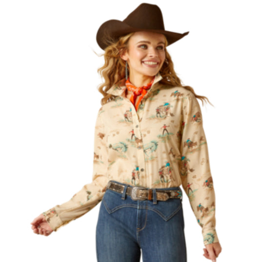 ARIAT WOMENS HOMESTYLE LONG SLEEVE SHIRT RETRO RANCH