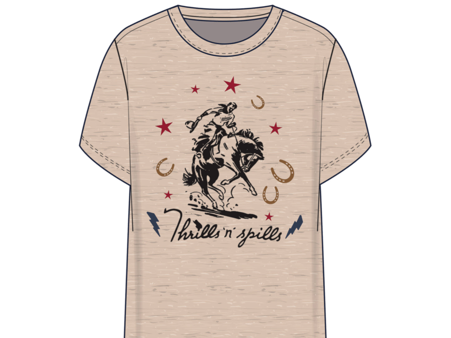 ARIAT WOMENS THRILLS AND SPILLS SHORT SLEEVE TSHIRT