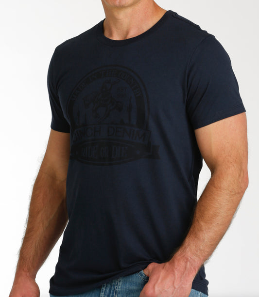 CINCH MENS SHORT SLEEVE TEE 07/24 NAVY