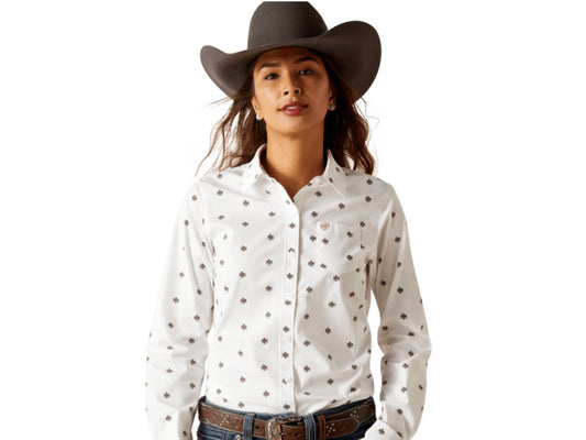 ARIAT WOMENS WRINKLE RESISTENT KIRBY LONG SLEEVE SHIRT IN VARIOUS STYLES