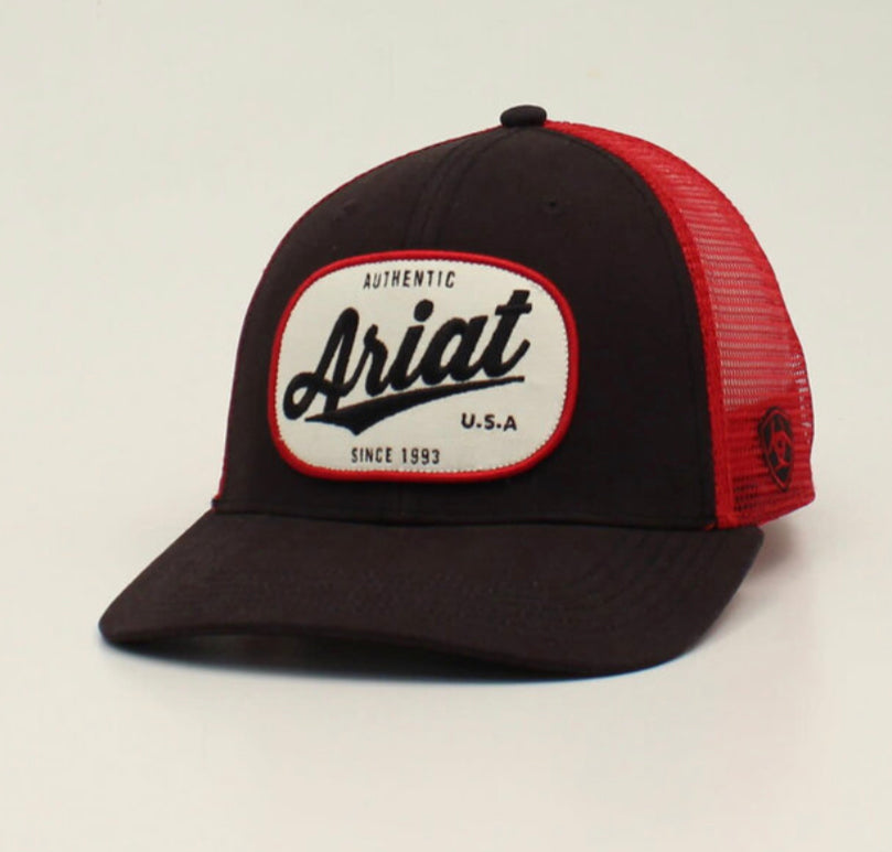 ARIAT MENS OVAL LOGO RED CAP