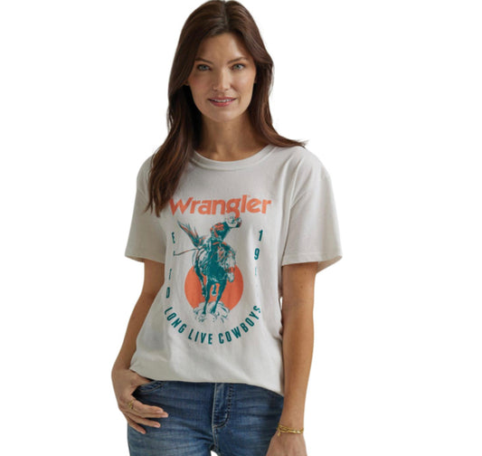 WRANGLER WOMENS BOYFRIEND TEE LONG LIVE COWBOYS