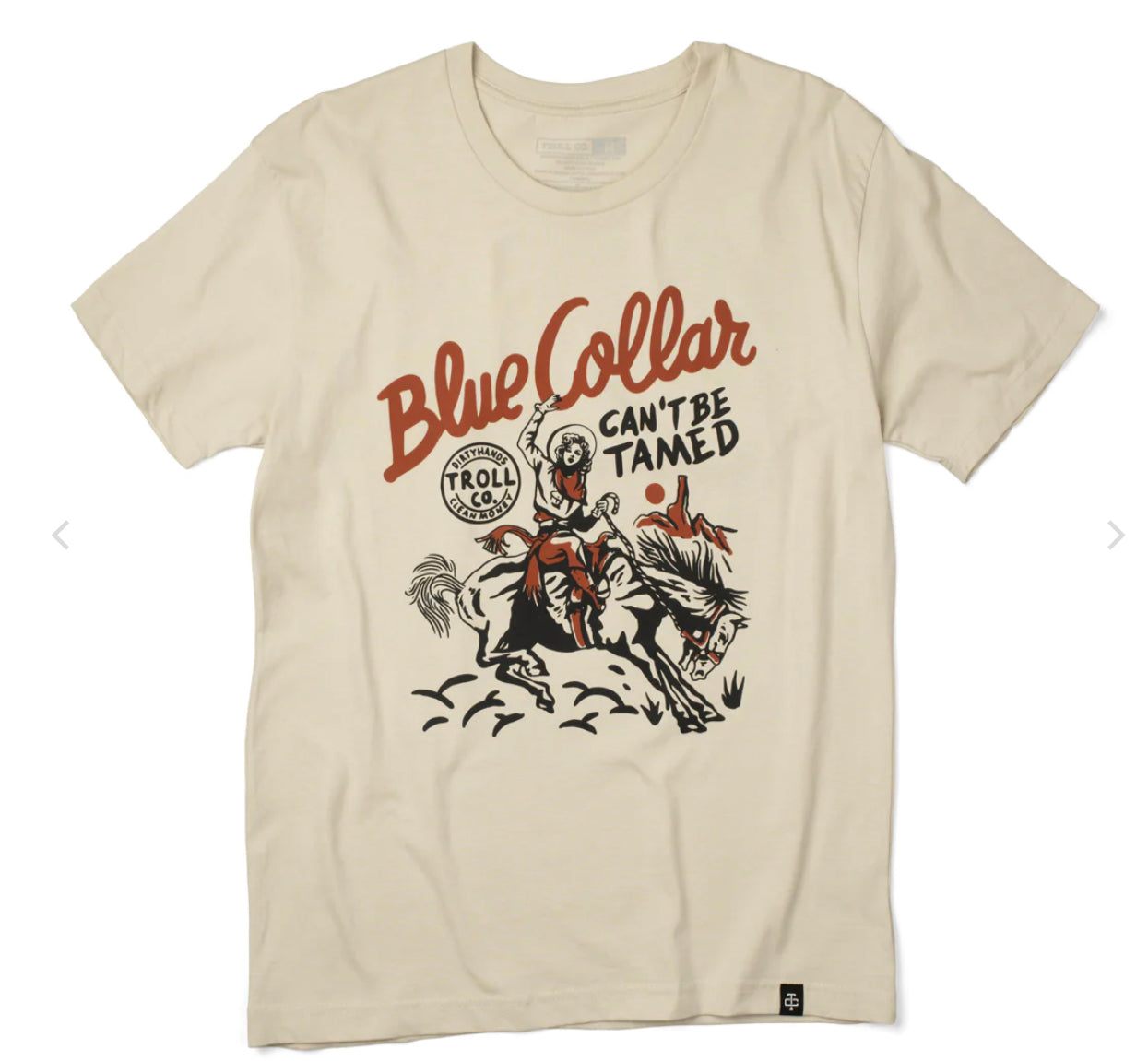 TROLL CLOTHING BLUE COLLAR CAN’T BE TAMED TEE