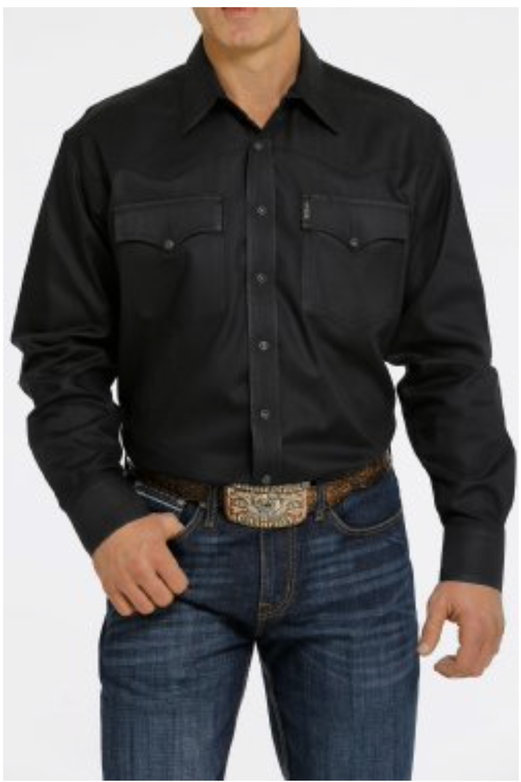 CINCH MENS LONG SLEEVE BLACK SNAP