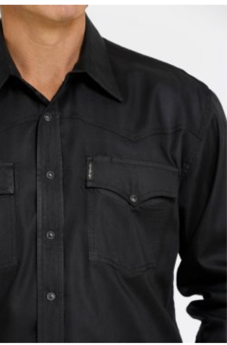 CINCH MENS LONG SLEEVE BLACK SNAP