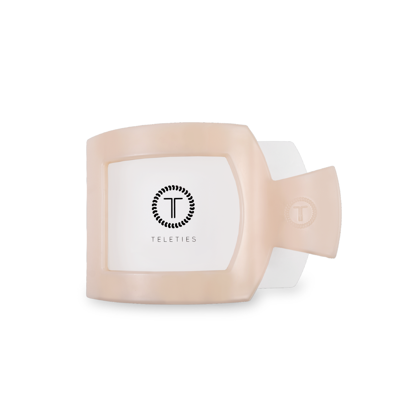 TELETIES - Almond Beige Small Flat Square Clip