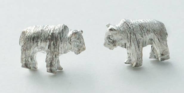 Semaki & Bird - Buffalo Stud Earrings - silver Natural History