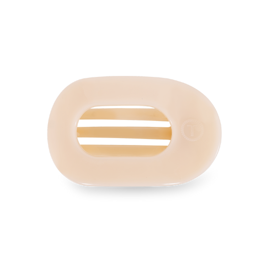 TELETIES - Almond Beige Small Flat Round Clip