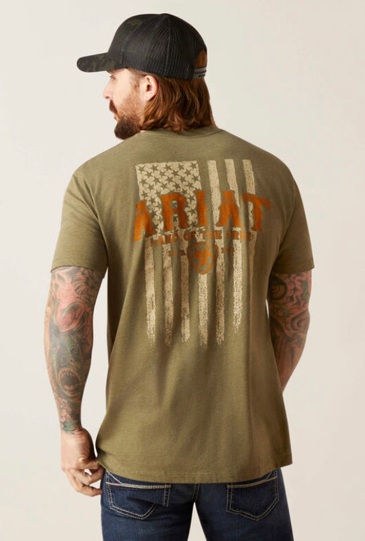 ARIAT MENS WESTERN VERTICAL FLAG TSHIRT