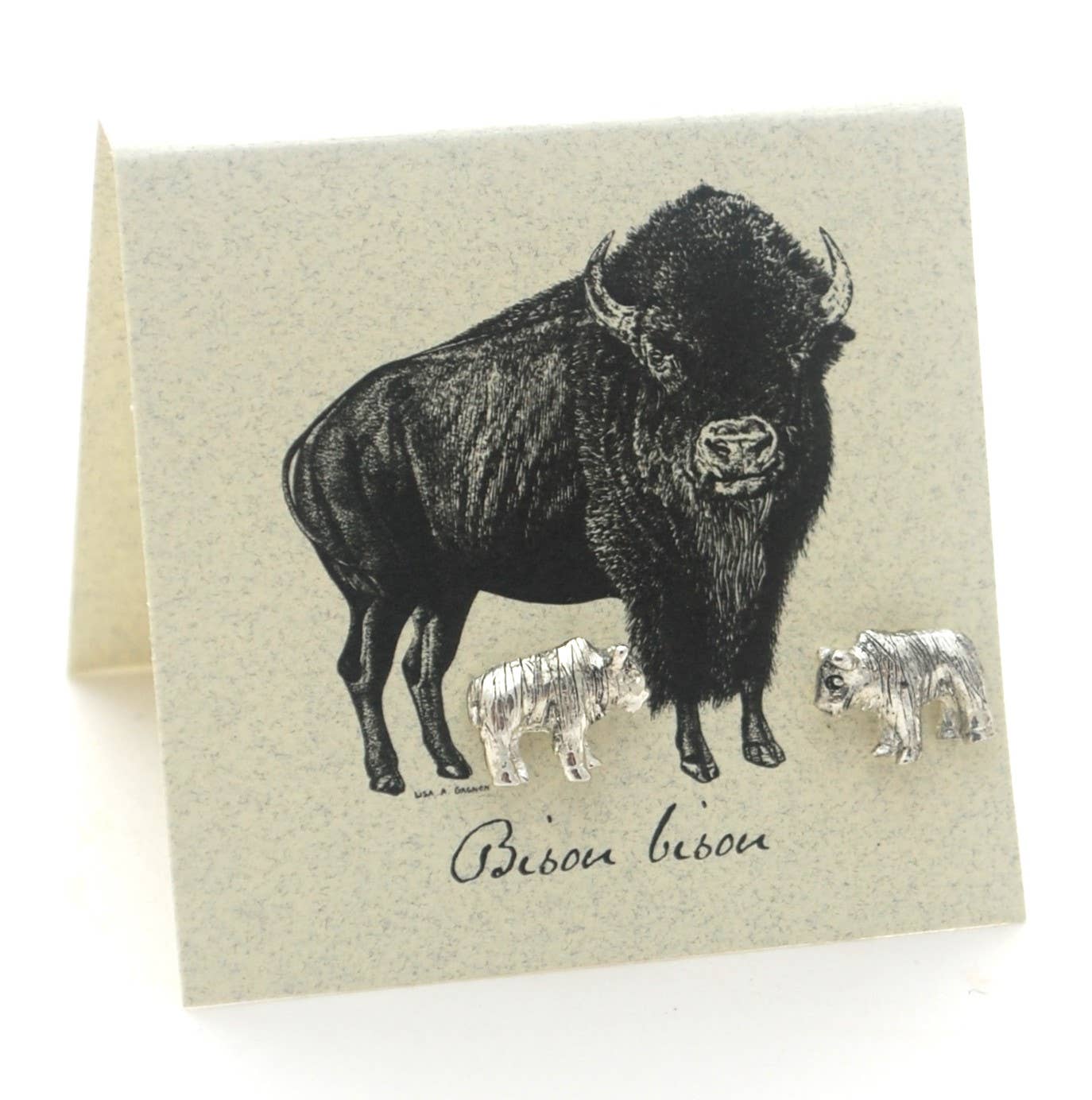 Semaki & Bird - Buffalo Stud Earrings - silver Natural History