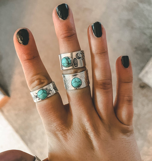 Faire 8 mm Turquoise Stone Ring