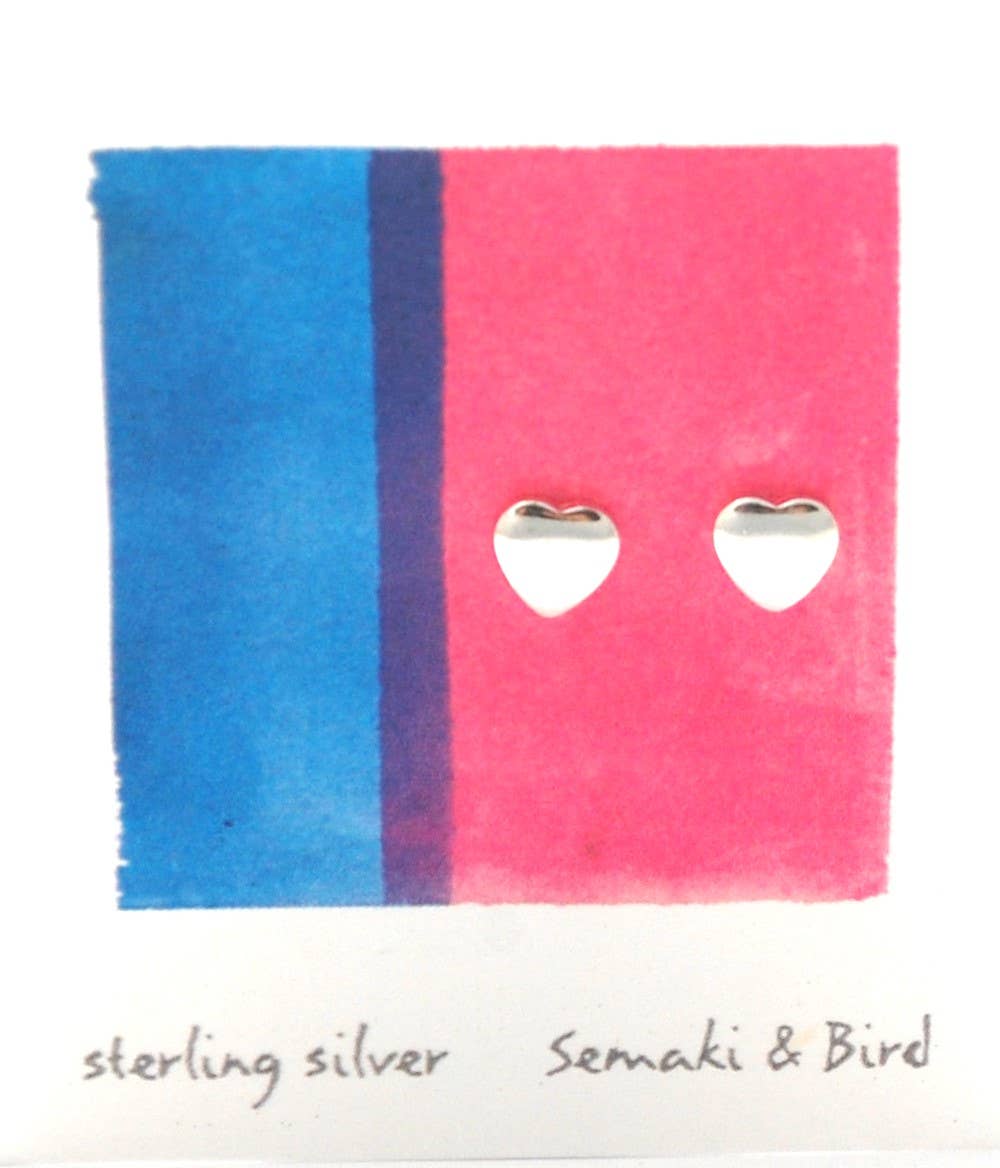 Semaki & Bird - Heart Stud Earrings - sterling silver