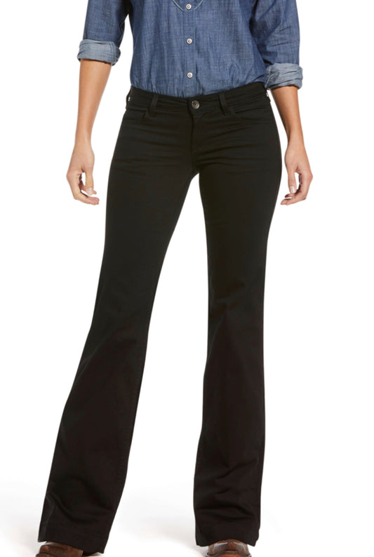 ARIAT TROUSER MID RISE FOREVER WIDE LEG JEAN BLACK