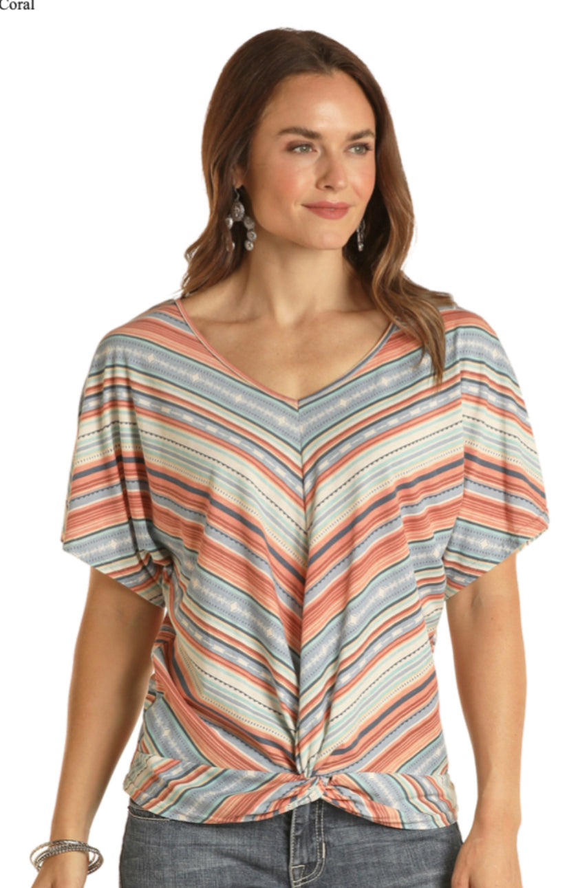 PANHANDLE TWIST HEM DOLMAN TEE