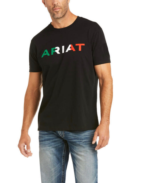 ARIAT MENS VIVA MEXICO SHORT SLEEVE TSHIRT BLACK