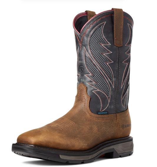 ARIAT MENS WORKHOG XT VENTEK H2O RYE BROWN/STORM